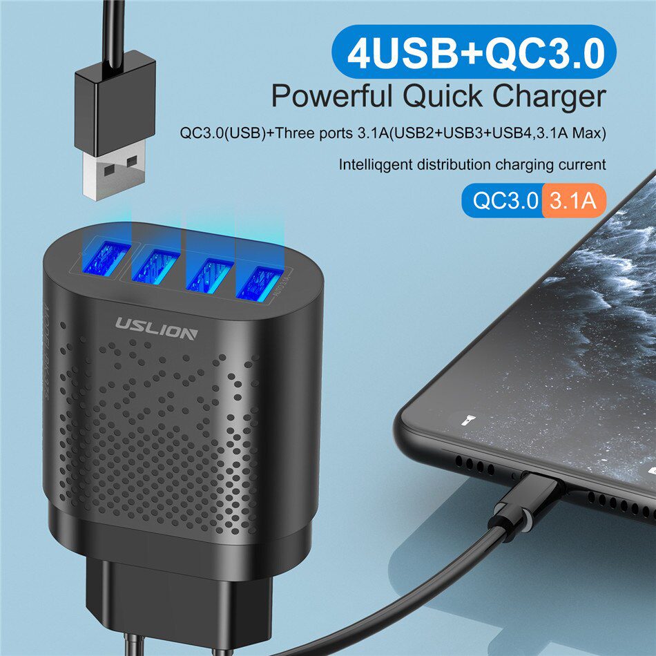 USLION 48W Quick Charge QC 3.0 USB Universal Mobile Phone Charger EU US Wall Fast Charging Adapter For iPhone Samsung Huawei USLION 48W Quick Charge QC 3.0 USB Universal Mobile Phone Charger EU US Wall Fast Charging Adapter For iPhone Samsung Huawei