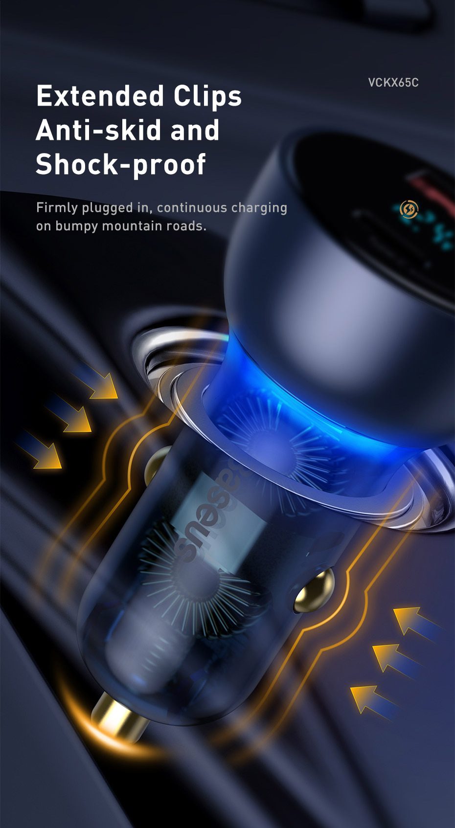 Baseus Car Charger PD 65W Fast Charging Quick Charge 4.0 QC3.0 USB Type C Charger For iPhone 12 11 Xiaomi Samsung MacBook Laptop