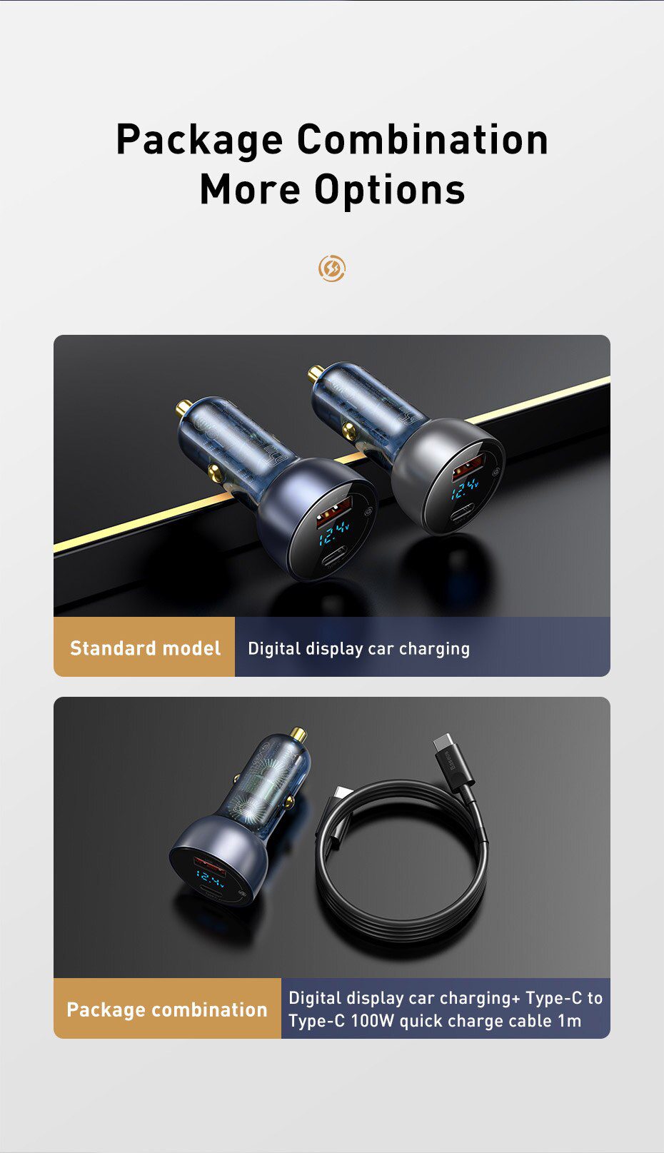 Baseus Car Charger PD 65W Fast Charging Quick Charge 4.0 QC3.0 USB Type C Charger For iPhone 12 11 Xiaomi Samsung MacBook Laptop