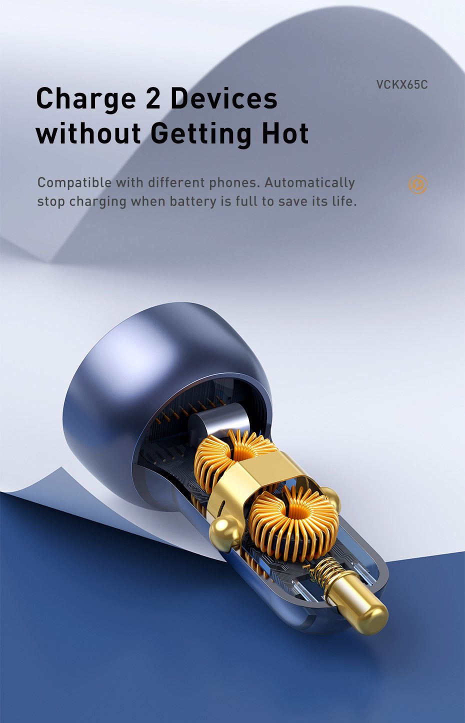 Baseus Car Charger PD 65W Fast Charging Quick Charge 4.0 QC3.0 USB Type C Charger For iPhone 12 11 Xiaomi Samsung MacBook Laptop