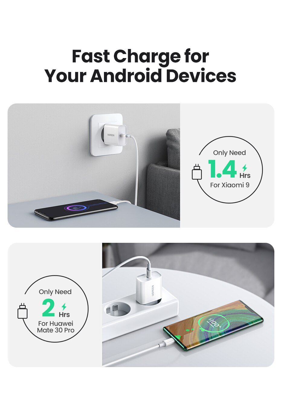 UGREEN PD Charger 20W QC4.0 QC3.0 USB Type C Fast Charger Quick Charge 4.0 3.0 QC for iPhone 12 Pro Xs 8 Xiaomi Phone Charger UGREEN PD Charger 20W QC4.0 QC3.0 USB Type C Fast Charger Quick Charge 4.0 3.0 QC for iPhone 12 Pro Xs 8 Xiaomi Phone Charger