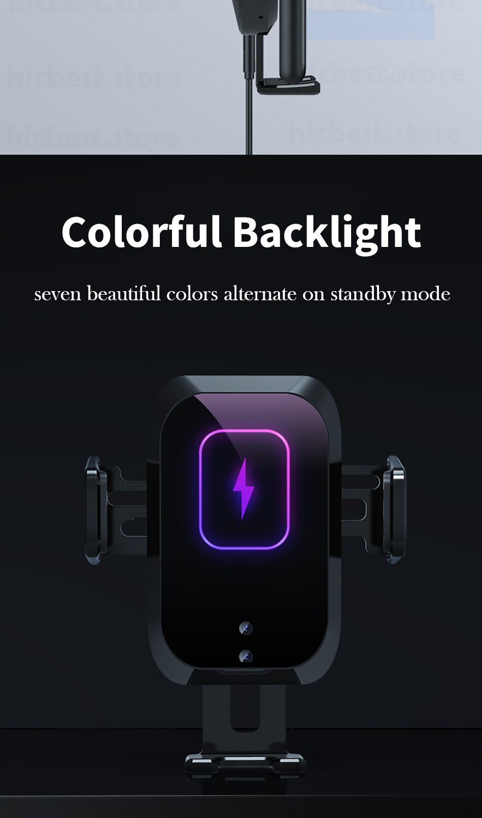 15W Wireless Car Charger Phone Holder for iPhone Wireless Charging Car Induction Charger Mount for iPhone 12 SE 11 8 Samsung S20