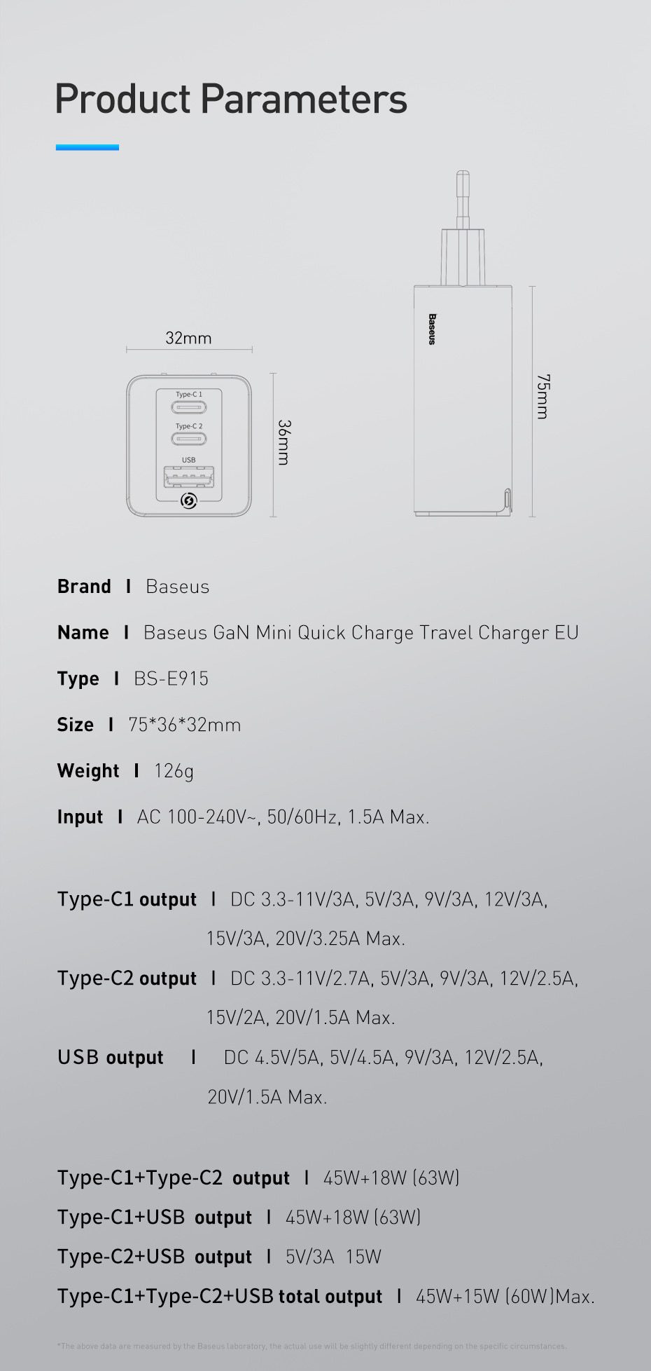Baseus GaN 65W USB C Charger Quick Charge 4.0 3.0 QC4.0 QC PD3.0 PD USB-C Type C Fast USB Charger For iPhone 12 Pro Max Macbook
