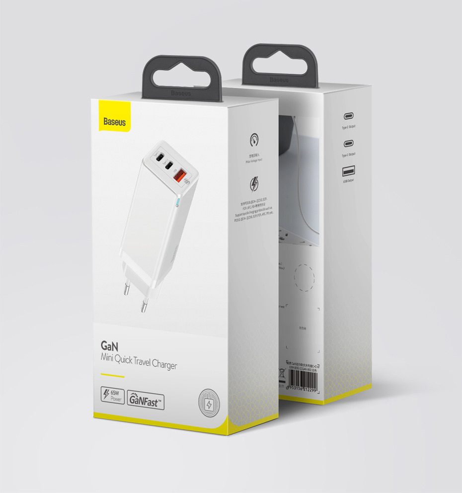 Baseus GaN 65W USB C Charger Quick Charge 4.0 3.0 QC4.0 QC PD3.0 PD USB-C Type C Fast USB Charger For iPhone 12 Pro Max Macbook