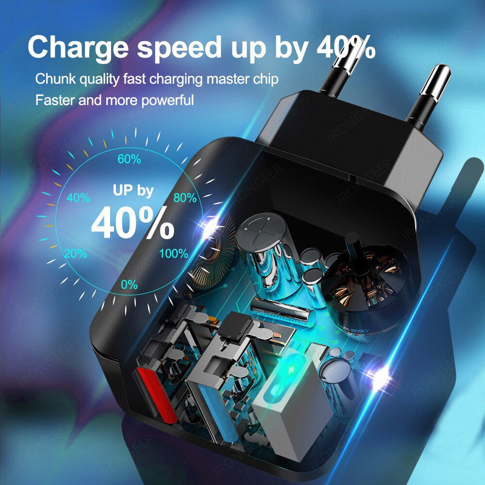 USB Charger Quick Charge 3.0 2 Port QC4.0 Fast Charging For iPhone Samsung Xiaomi Huawei Tablet Smart Phone LED Lighting Adapter USB Charger Quick Charge 3.0 2 Port QC4.0 Fast Charging For iPhone Samsung Xiaomi Huawei Tablet Smart Phone LED Lighting Adapter