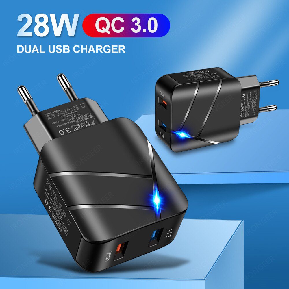 USB Charger Quick Charge 3.0 2 Port QC4.0 Fast Charging For iPhone Samsung Xiaomi Huawei Tablet Smart Phone LED Lighting Adapter USB Charger Quick Charge 3.0 2 Port QC4.0 Fast Charging For iPhone Samsung Xiaomi Huawei Tablet Smart Phone LED Lighting Adapter