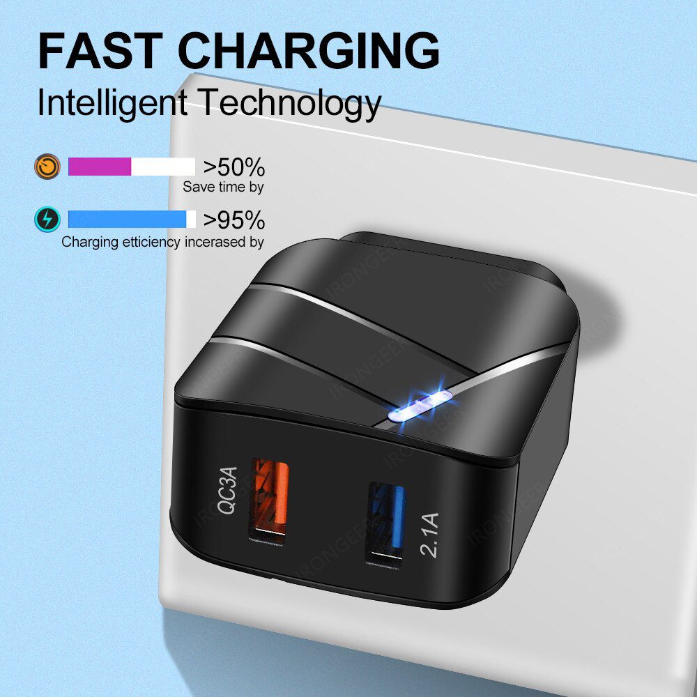 USB Charger Quick Charge 3.0 2 Port QC4.0 Fast Charging For iPhone Samsung Xiaomi Huawei Tablet Smart Phone LED Lighting Adapter USB Charger Quick Charge 3.0 2 Port QC4.0 Fast Charging For iPhone Samsung Xiaomi Huawei Tablet Smart Phone LED Lighting Adapter