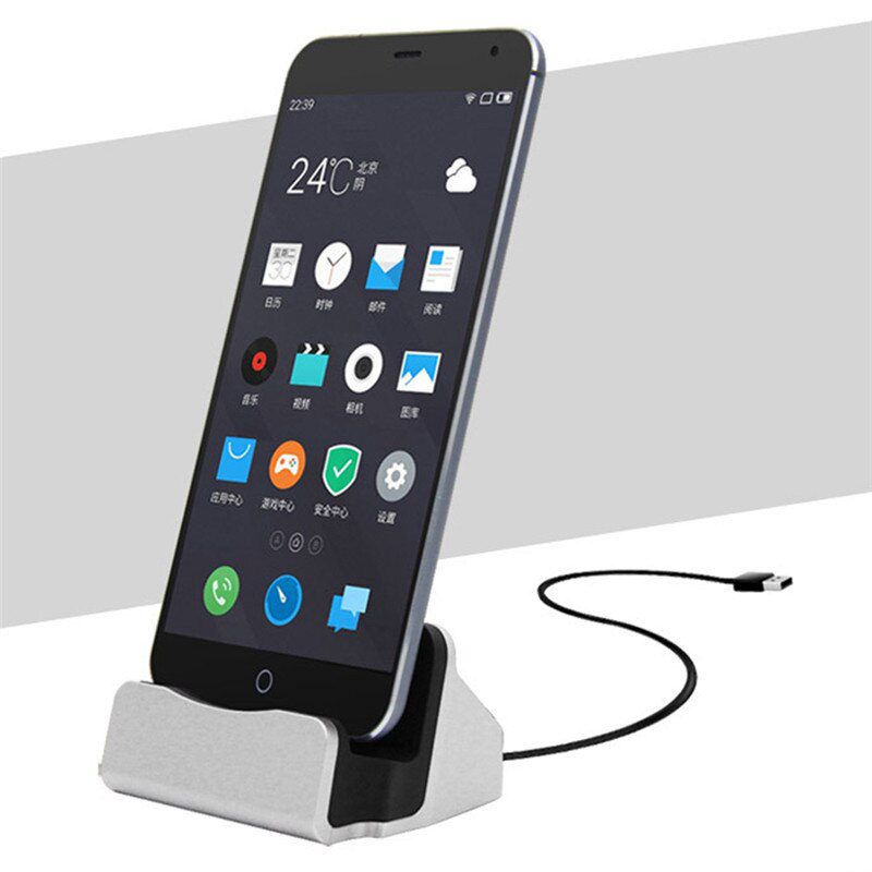 For iPhone X 8 7 6 USB Cable Sync Cradle Charger Base For Xiaomi Android Type C Samsung Stand Holder Charging Base Dock Station