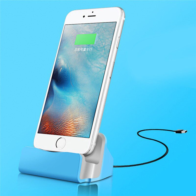 For iPhone X 8 7 6 USB Cable Sync Cradle Charger Base For Xiaomi Android Type C Samsung Stand Holder Charging Base Dock Station