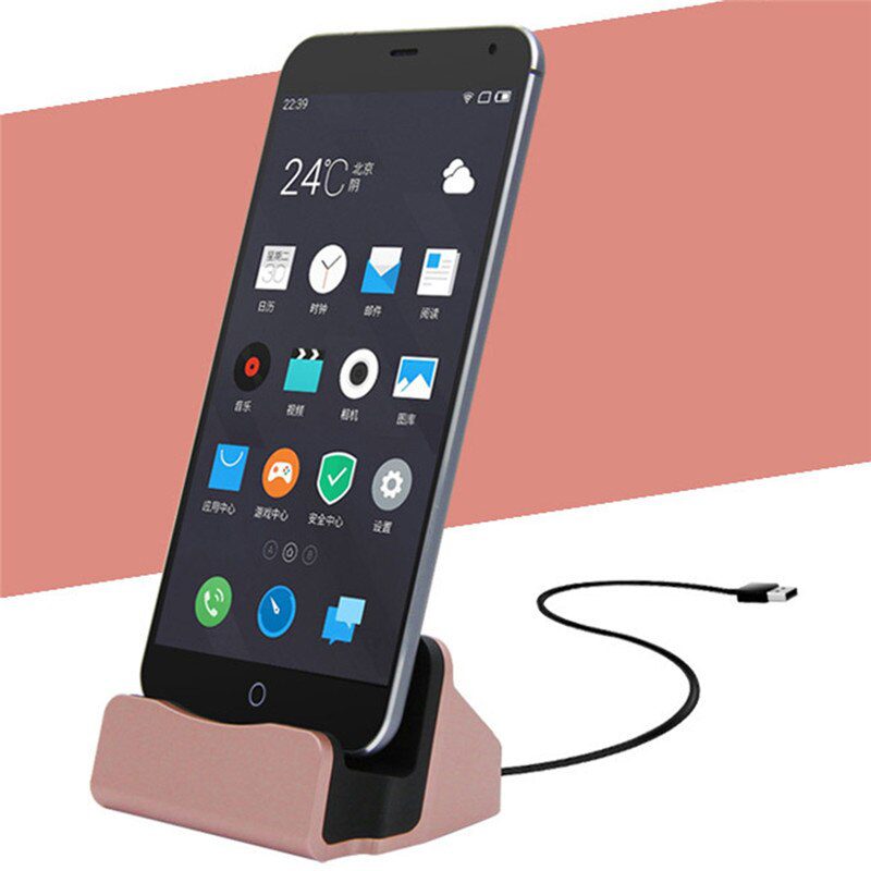 For iPhone X 8 7 6 USB Cable Sync Cradle Charger Base For Xiaomi Android Type C Samsung Stand Holder Charging Base Dock Station
