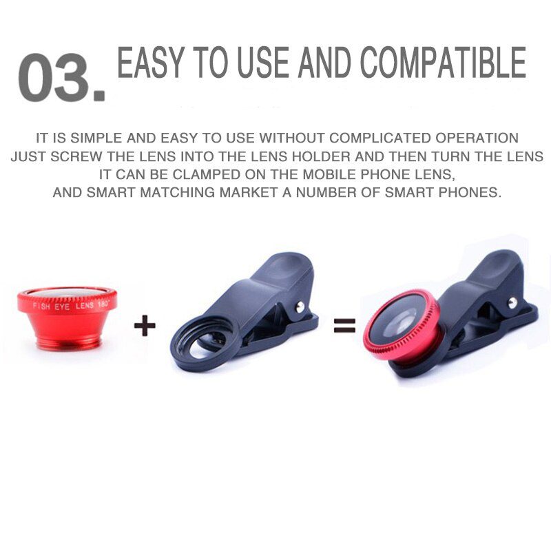3in1 Fisheye Phone Lens 0.67x Wide Angle Zoom Lens Fish Eye Macro Lenses Camera Kits With Clip Lens On The Phone For Smartphone