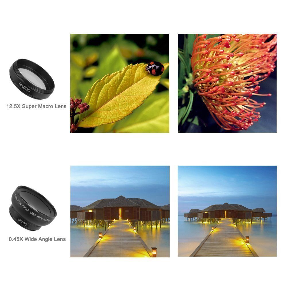 APEXEL 2in1 Lens 0.45X Wide Angle+12.5X Macro Lens Professional HD Phone Camera Lens For iPhone 8 7 6S Plus Xiaomi Samsung LG