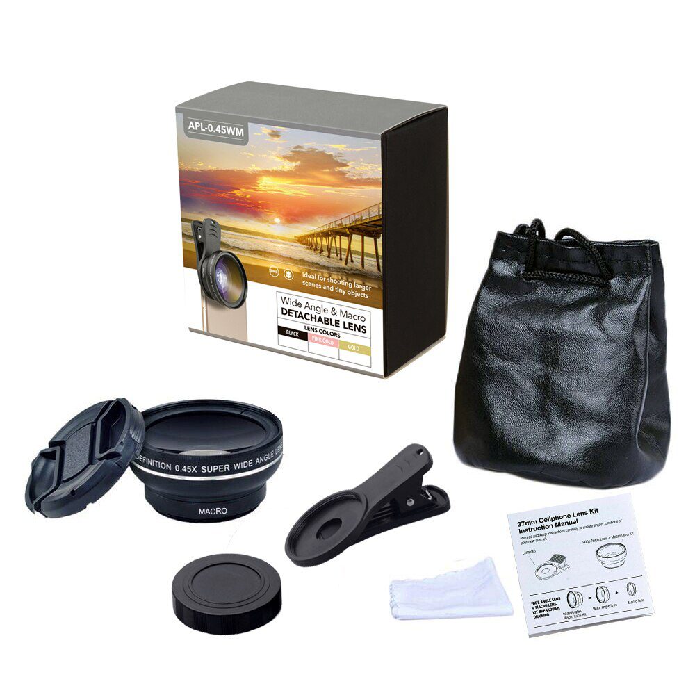 APEXEL Professional Phone camera lens 12.5x Macro Camera Photo HD 0.45x Super Wide Angle Lens For Samsung iPhone all smartphones