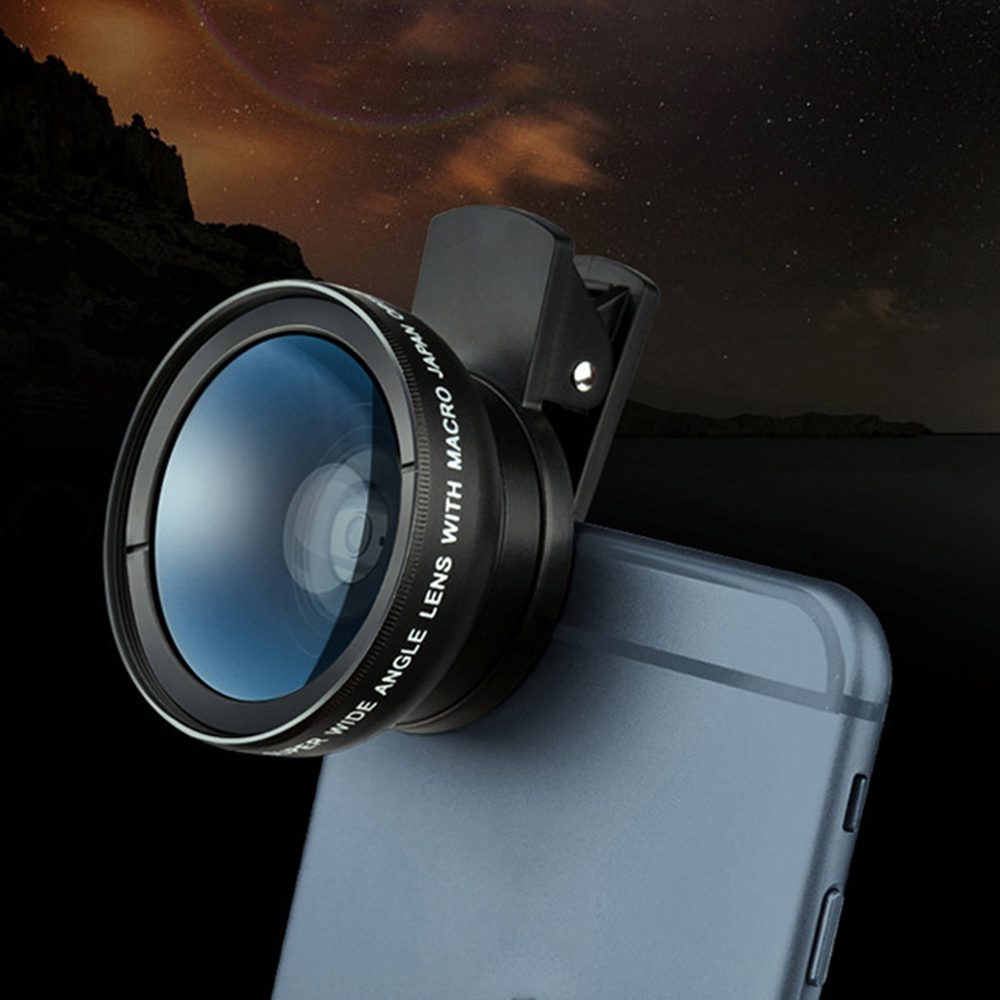 2 IN 1 Lens Universal Clip 37mm Mobile Phone Lens Professional 0.45x 49uv Super Wide-Angle + Macro HD Lens For iPhone Android