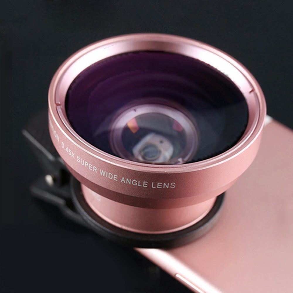 2 IN 1 Lens Universal Clip 37mm Mobile Phone Lens Professional 0.45x 49uv Super Wide-Angle + Macro HD Lens For iPhone Android