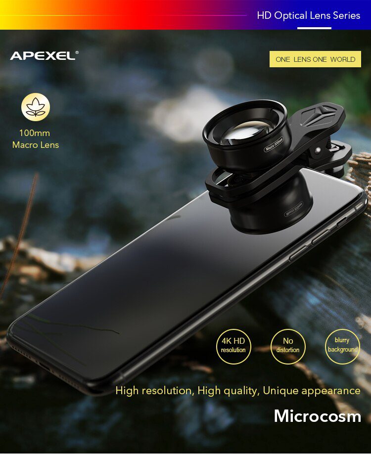 APEXEL camera phone lens 100mm macro lens 4K HD super macro lenses+CPL+star filter for iPhonex xs max Samsung s9 all smartphone