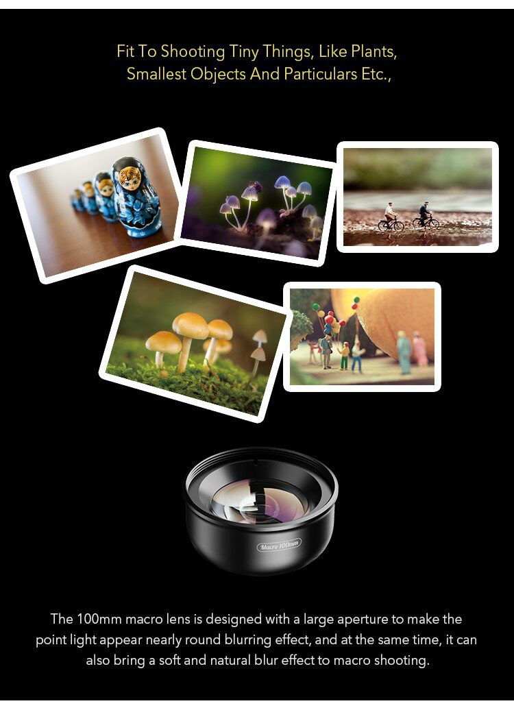 APEXEL camera phone lens 100mm macro lens 4K HD super macro lenses+CPL+star filter for iPhonex xs max Samsung s9 all smartphone