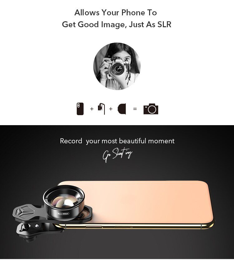 APEXEL camera phone lens 100mm macro lens 4K HD super macro lenses+CPL+star filter for iPhonex xs max Samsung s9 all smartphone