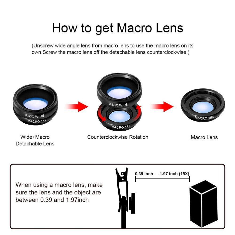 APEXEL 1 Set Lens 10 in 1 phone Camera Lens Kit Fish Eye Wide Macro Star Filter CPL Lenses for iPhone XS Mate Samsung HTC LG