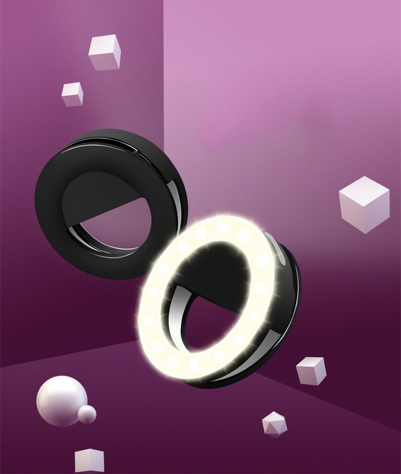 Usb Charging Selfie Ring Led Phone Clip Light Lamp Mobile Phone Lens LED Selfie Lamp Ring Flash Lenses For Iphone Samsung Huawei