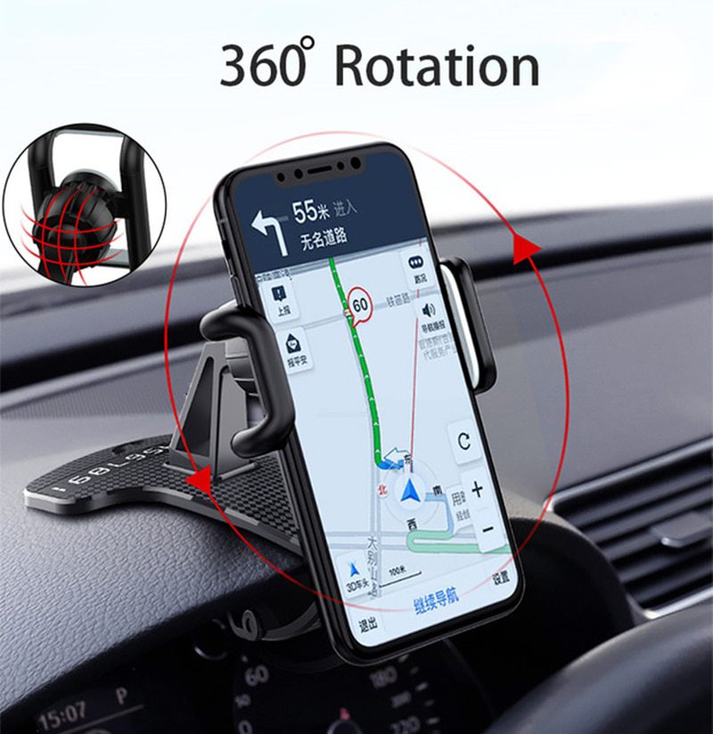 New HUD Car Dashboard Phone stand 360&deg; Adjustable GPS Car Clips Holder Hidden Parking number for Mobile Phone car stand Support