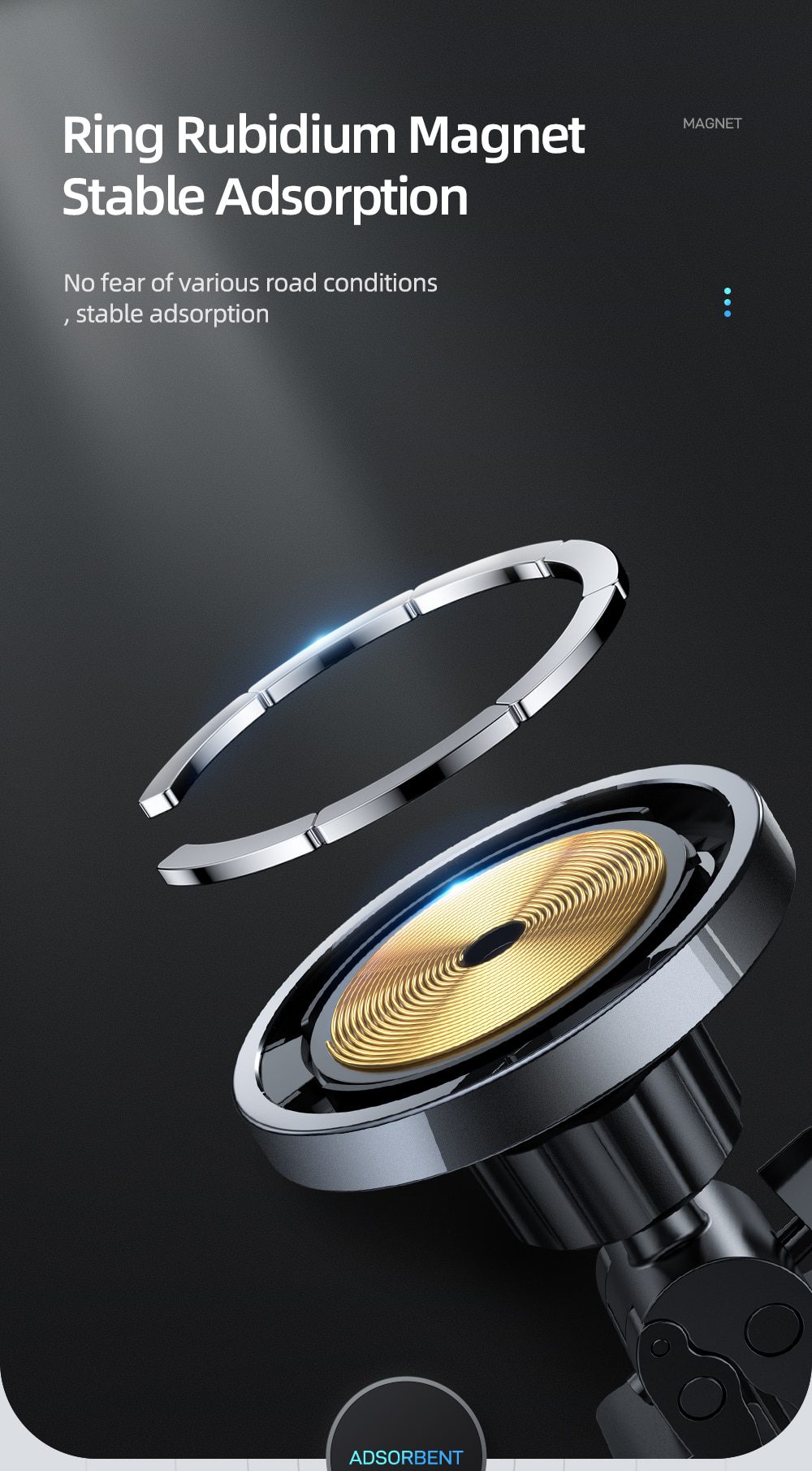 15W Qi Magnetic Wireless Car Charger Phone Holder for iPhone 12 Pro Max Universal Wireless Charging Car Phone Holder for Huawei