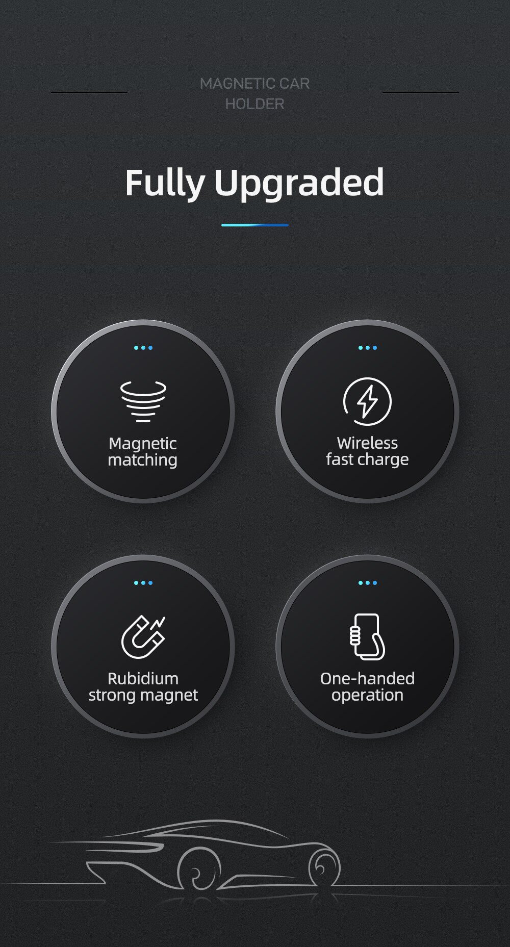 15W Qi Magnetic Wireless Car Charger Phone Holder for iPhone 12 Pro Max Universal Wireless Charging Car Phone Holder for Huawei