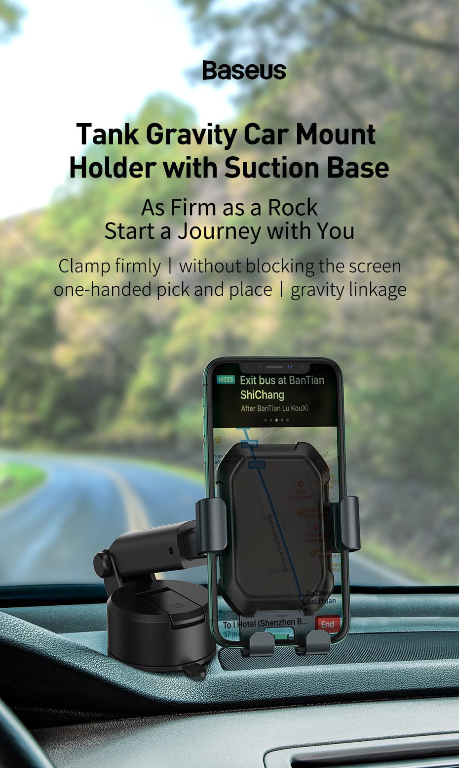 Baseus Gravity Car Phone Holder Suction Cup Adjustable Universal Holder Stand in Car GPS Mount For iPhone 12 11 Pro Max Xiaomi 9 Baseus Gravity Car Phone Holder Suction Cup Adjustable Universal Holder Stand in Car GPS Mount For iPhone 12 11 Pro Max Xiaomi 9