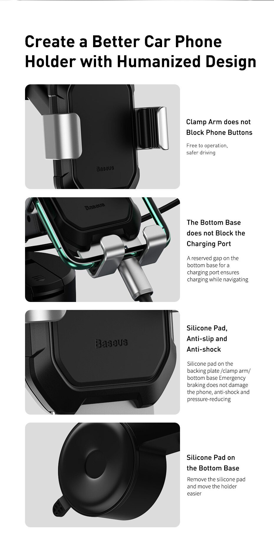 Baseus Gravity Car Phone Holder Suction Cup Adjustable Universal Holder Stand in Car GPS Mount For iPhone 12 11 Pro Max Xiaomi 9 Baseus Gravity Car Phone Holder Suction Cup Adjustable Universal Holder Stand in Car GPS Mount For iPhone 12 11 Pro Max Xiaomi 9