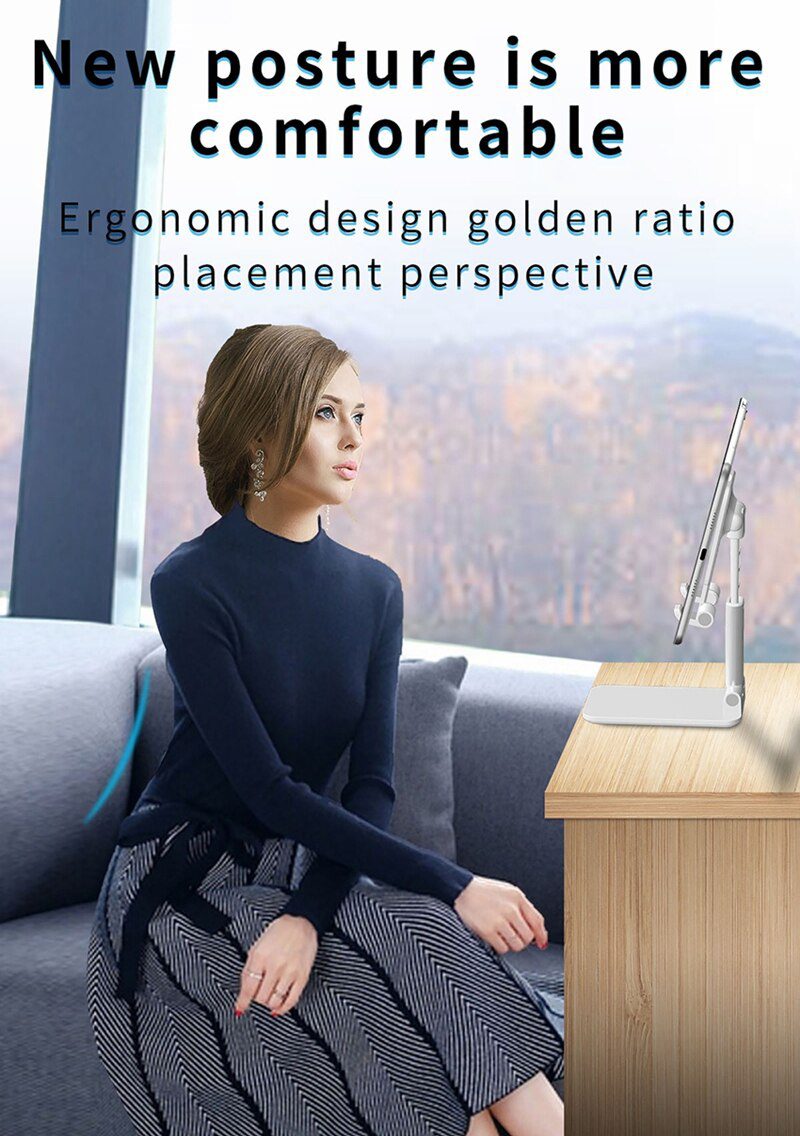 2021 Metal Desktop Tablet Holder Table Cell Foldable Extend Support Desk Mobile Phone Holder Stand For iPhone iPad Adjustable
