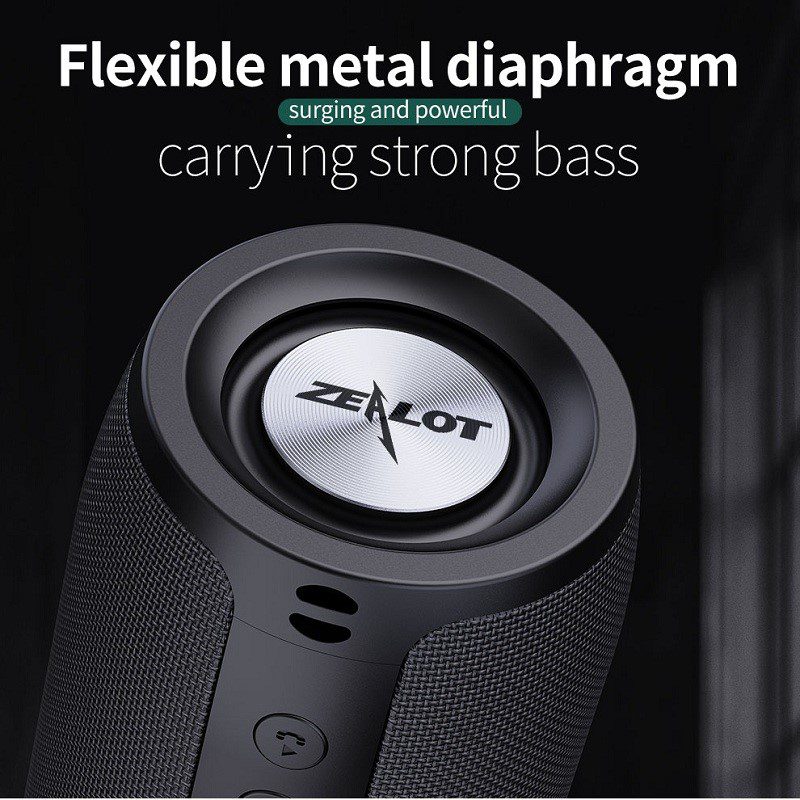ZEALOT Powerful Bluetooth Speaker Bass Wireless Portable Subwoofer Waterproof Sound Box Support TF, TWS, USB Flash Drive