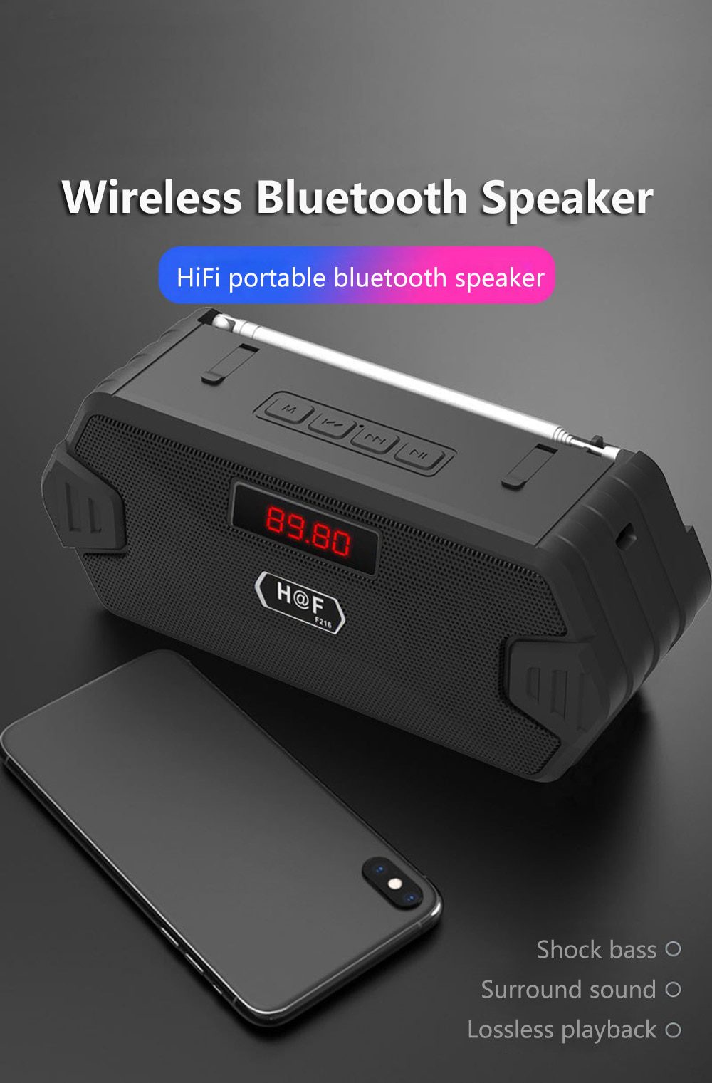 Portable Bluetooth Speaker Wireless Bass Column Outdoor USB Speakers With FM Radio AUX TF MP3 Subwoofer Loudspeaker For Phone PC
