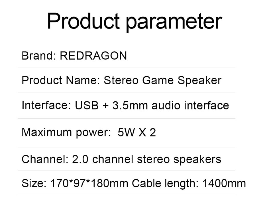 Redragon GS520 Anvil aux 3.5mm stereo surround music RGB speakers sound bar for computer 2.0 PC home notebook TV loudspeakers