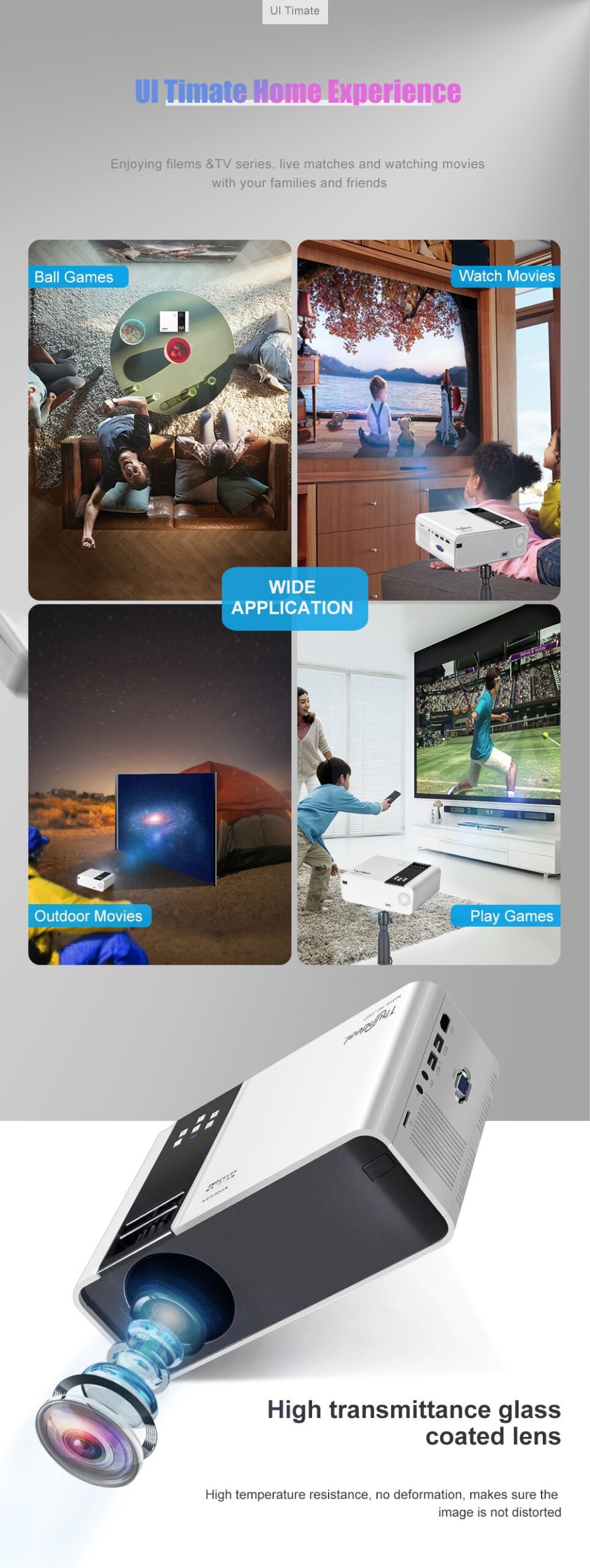 ThundeaL HD Mini Projector TD90 Native 1280 x 720P LED Android WiFi Projector Video Home Cinema 3D Smart Movie Game Proyector