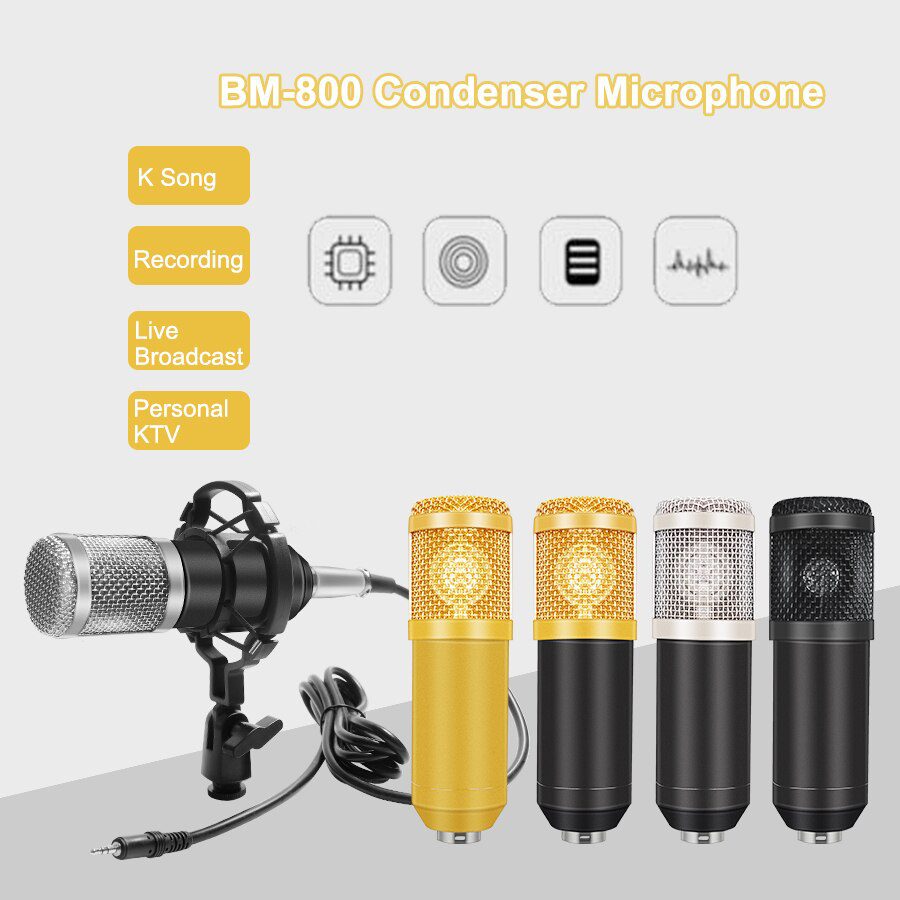microfone bm 800 Studio Microphone Professional microfone bm800 Condenser Sound Recording Microphone For computer