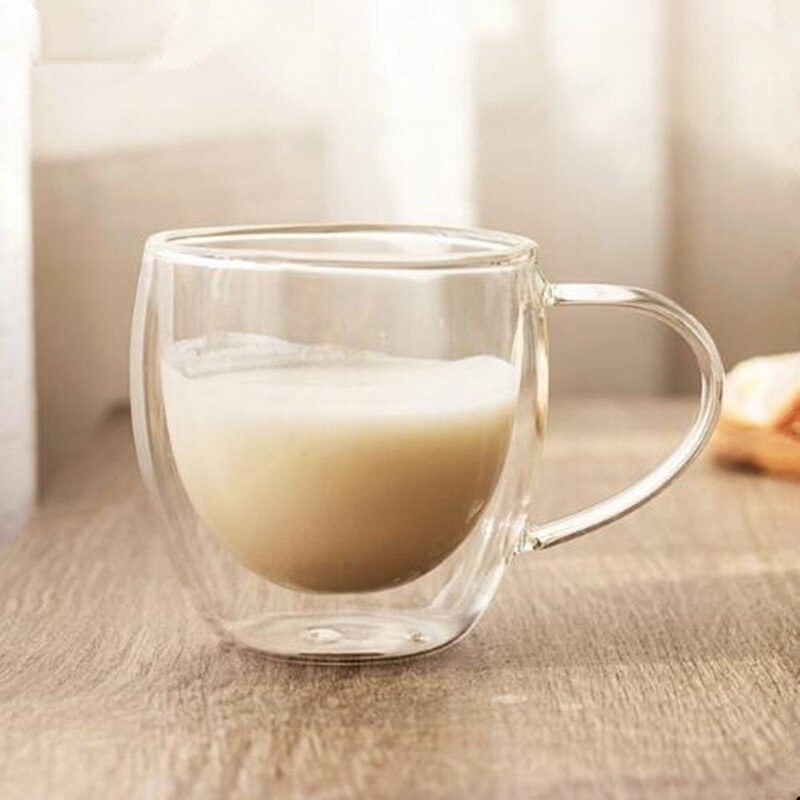 Double Wall Insulated Glasses Espresso Coffee Mug 80/250/350/450 ML Heat-Resistant Transparent Tea Milk Glass Cup Mugs Drinkware