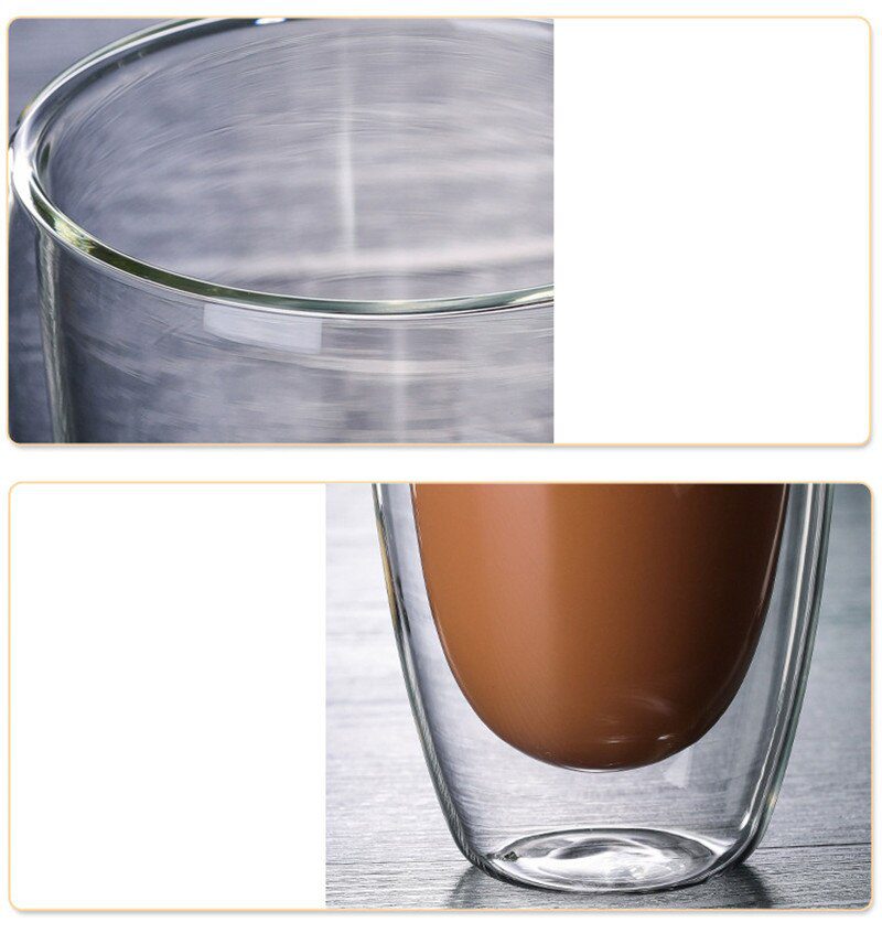 Double Wall Insulated Glasses Espresso Coffee Mug 80/250/350/450 ML Heat-Resistant Transparent Tea Milk Glass Cup Mugs Drinkware