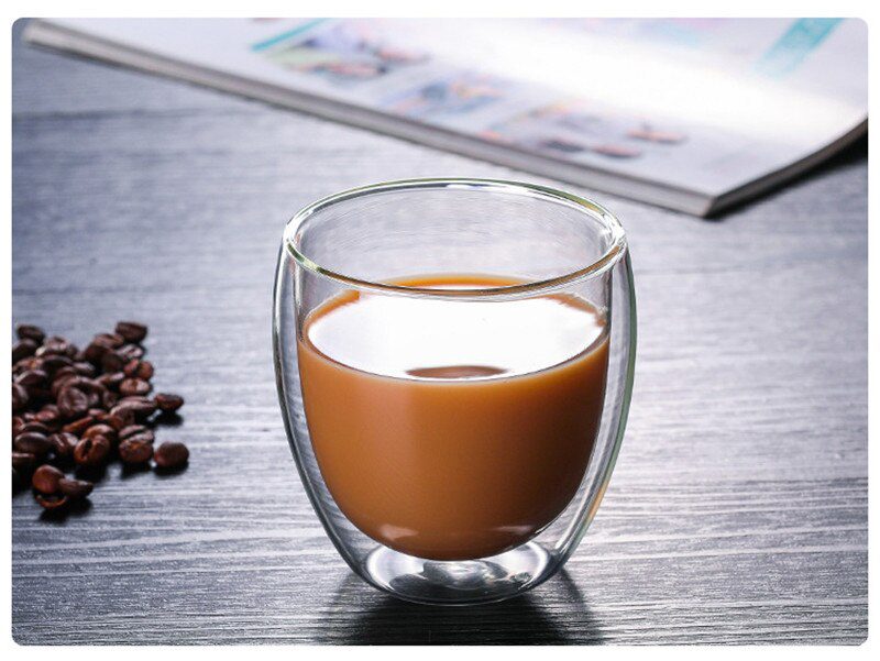 Double Wall Insulated Glasses Espresso Coffee Mug 80/250/350/450 ML Heat-Resistant Transparent Tea Milk Glass Cup Mugs Drinkware