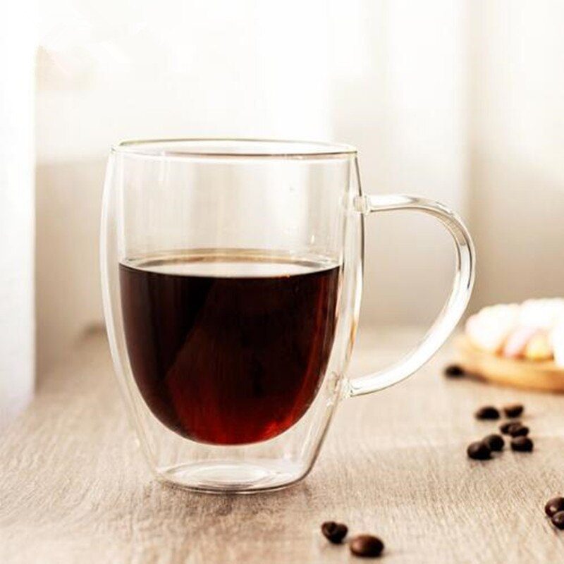 Double Wall Insulated Glasses Espresso Coffee Mug 80/250/350/450 ML Heat-Resistant Transparent Tea Milk Glass Cup Mugs Drinkware