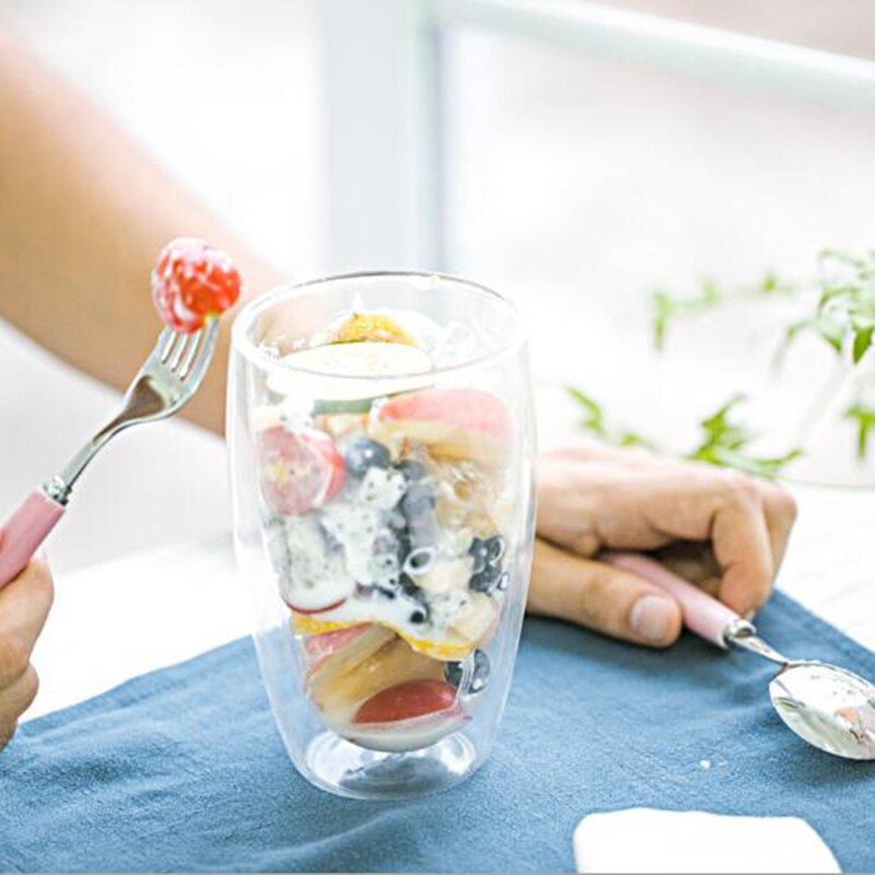 Double Wall Insulated Glasses Espresso Coffee Mug 80/250/350/450 ML Heat-Resistant Transparent Tea Milk Glass Cup Mugs Drinkware