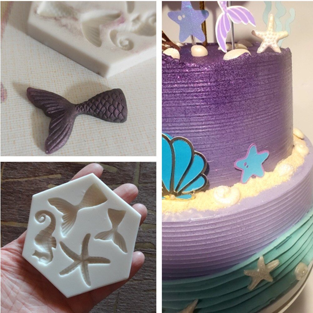 Mini Mermaid Tail Starfish Silicone Mold Fondant Chocolate Cake Molds Cake Decorating Tool DIY Handmade Clay Soap Mould Bakeware Mini Mermaid Tail Starfish Silicone Mold Fondant Chocolate Cake Molds Cake Decorating Tool DIY Handmade Clay Soap Mould Bakeware