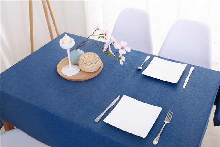 Decorative Table Cloth Rectangular Tablecloths Dining Table Cover Solid Color Cotton Linen Tablecloth Byetee Dining Table Cover