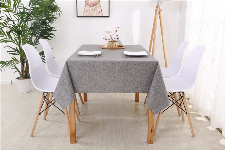 Decorative Table Cloth Rectangular Tablecloths Dining Table Cover Solid Color Cotton Linen Tablecloth Byetee Dining Table Cover