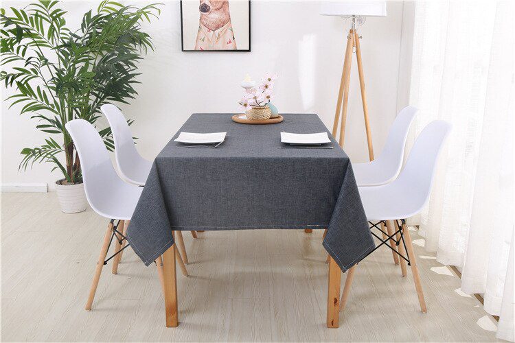 Decorative Table Cloth Rectangular Tablecloths Dining Table Cover Solid Color Cotton Linen Tablecloth Byetee Dining Table Cover