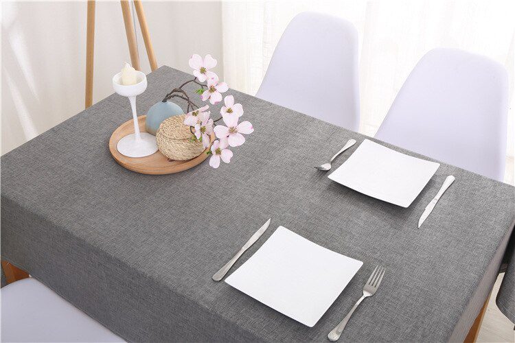 Decorative Table Cloth Rectangular Tablecloths Dining Table Cover Solid Color Cotton Linen Tablecloth Byetee Dining Table Cover
