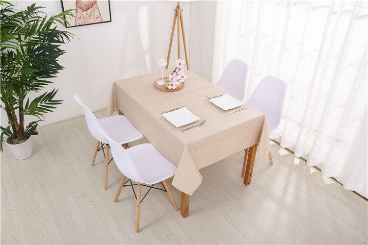 Decorative Table Cloth Rectangular Tablecloths Dining Table Cover Solid Color Cotton Linen Tablecloth Byetee Dining Table Cover