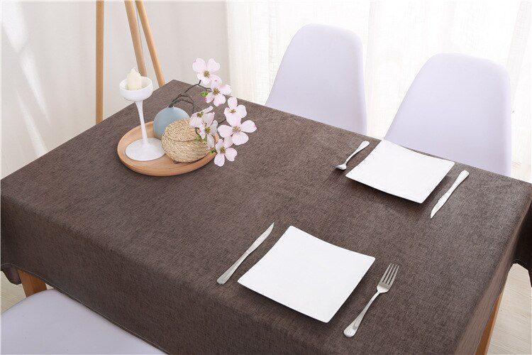 Decorative Table Cloth Rectangular Tablecloths Dining Table Cover Solid Color Cotton Linen Tablecloth Byetee Dining Table Cover