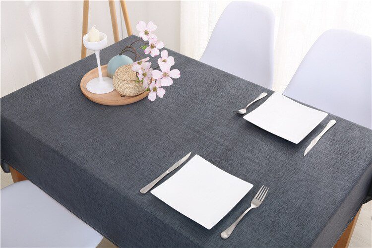 Decorative Table Cloth Rectangular Tablecloths Dining Table Cover Solid Color Cotton Linen Tablecloth Byetee Dining Table Cover
