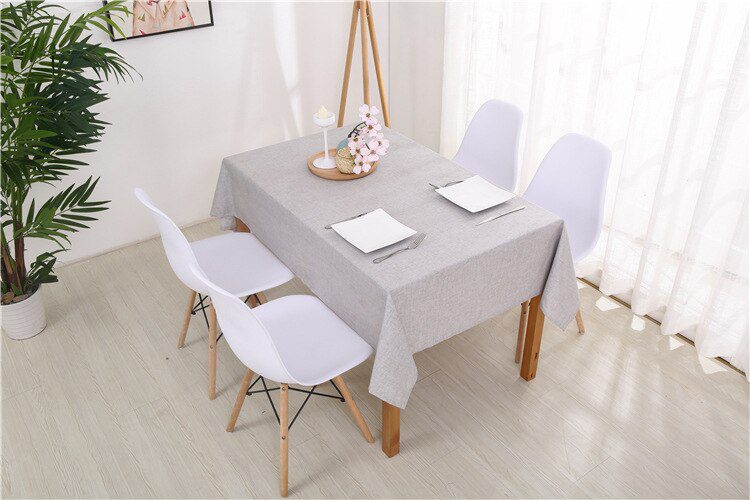 Decorative Table Cloth Rectangular Tablecloths Dining Table Cover Solid Color Cotton Linen Tablecloth Byetee Dining Table Cover