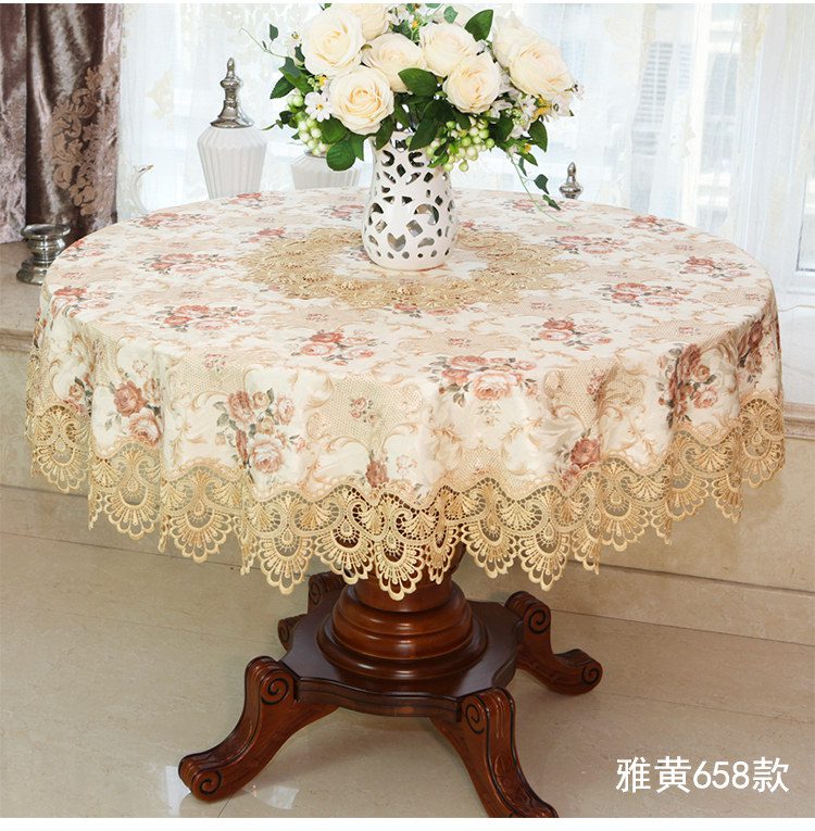 New Lace Tablecloth Pastoral round tablecloth Dining table cloths Home Embroidery table cover rose gold decoration house towel